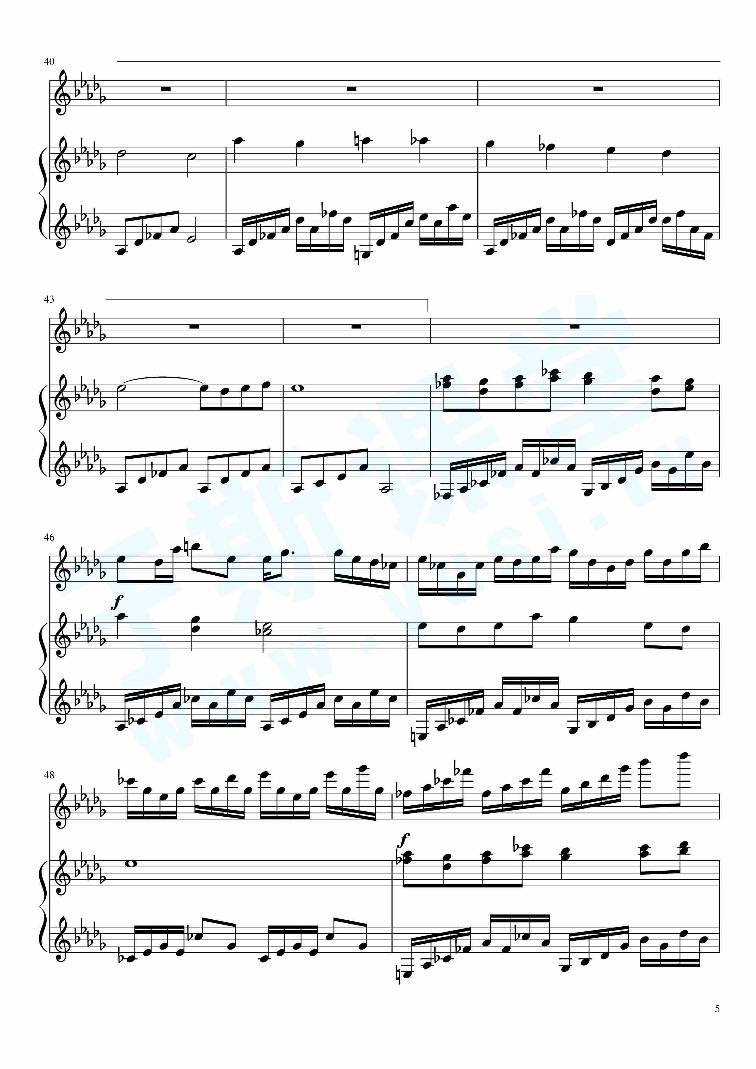 想起-韩雪五线谱预览4-钢琴谱文件（五线谱、双手简谱、数字谱、Midi、PDF）免费下载