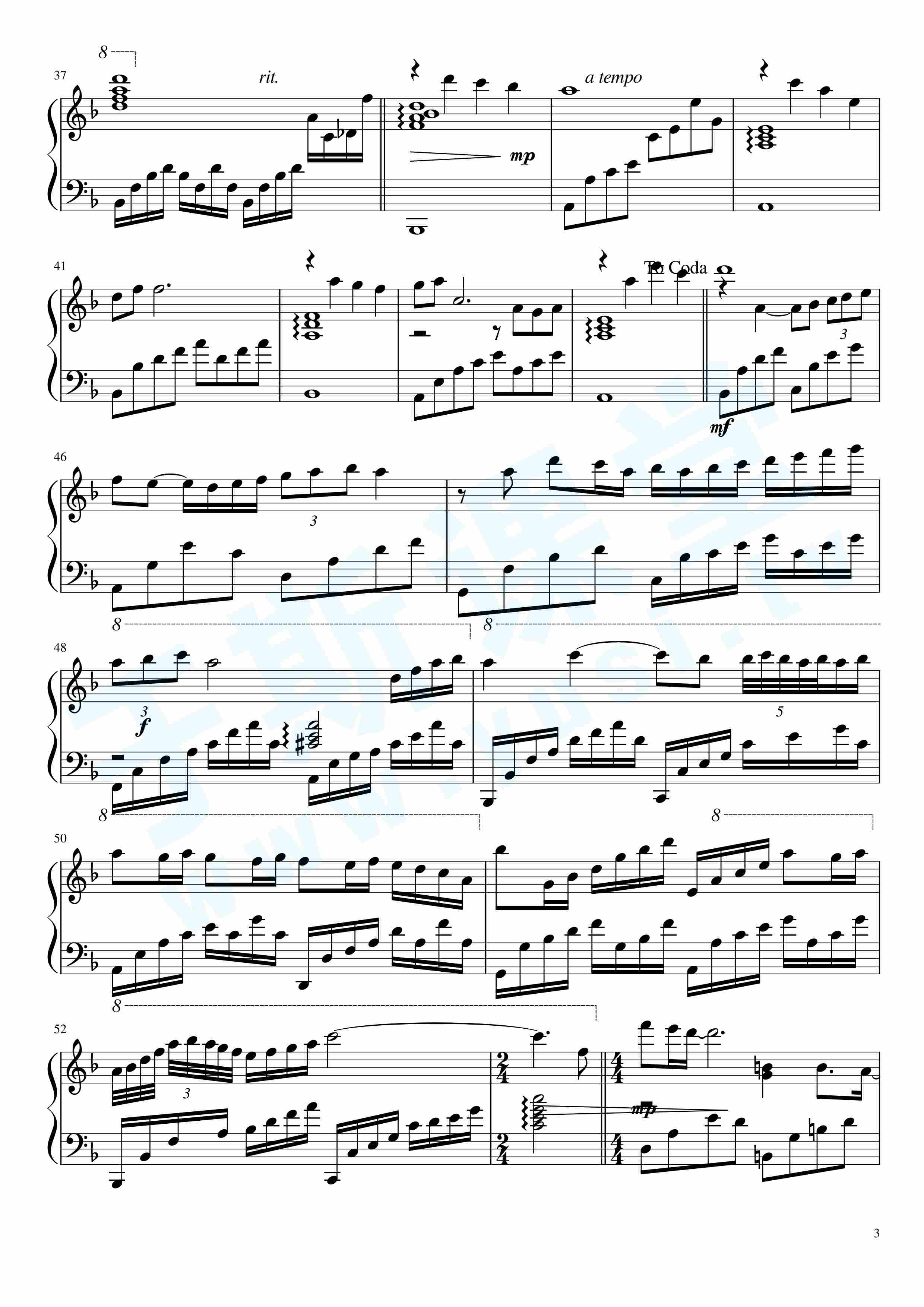 素敌-(最终幻想)钢琴曲谱,于斯课堂精心出品.于斯曲谱