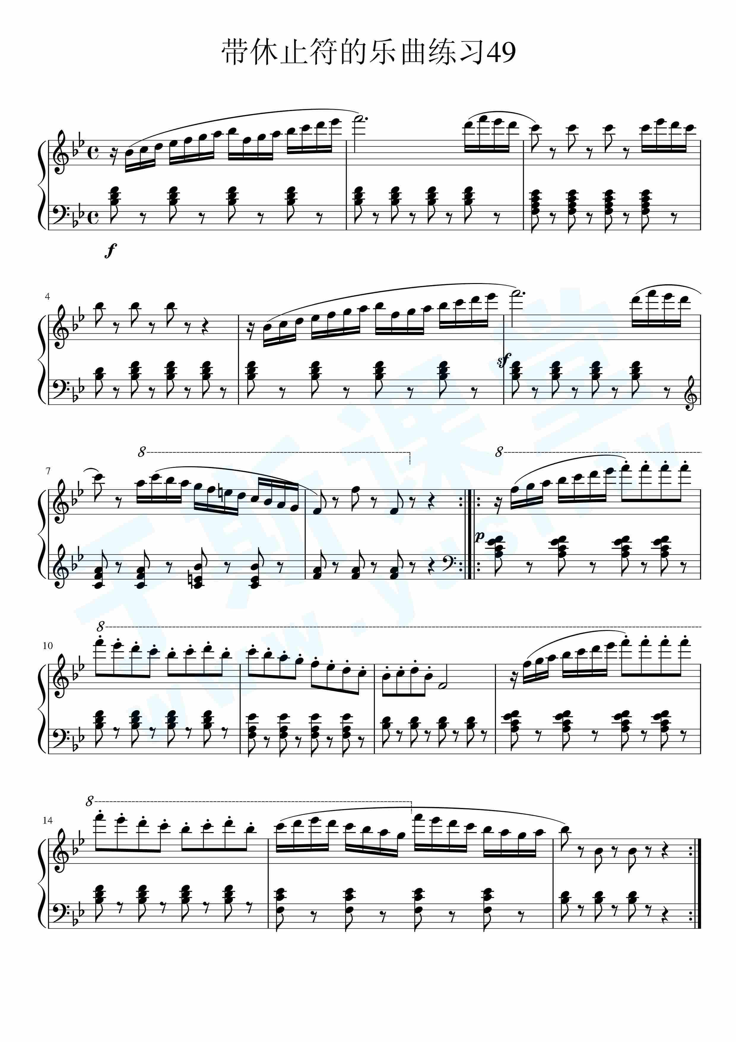 车尔尼599第三条钢琴谱图片