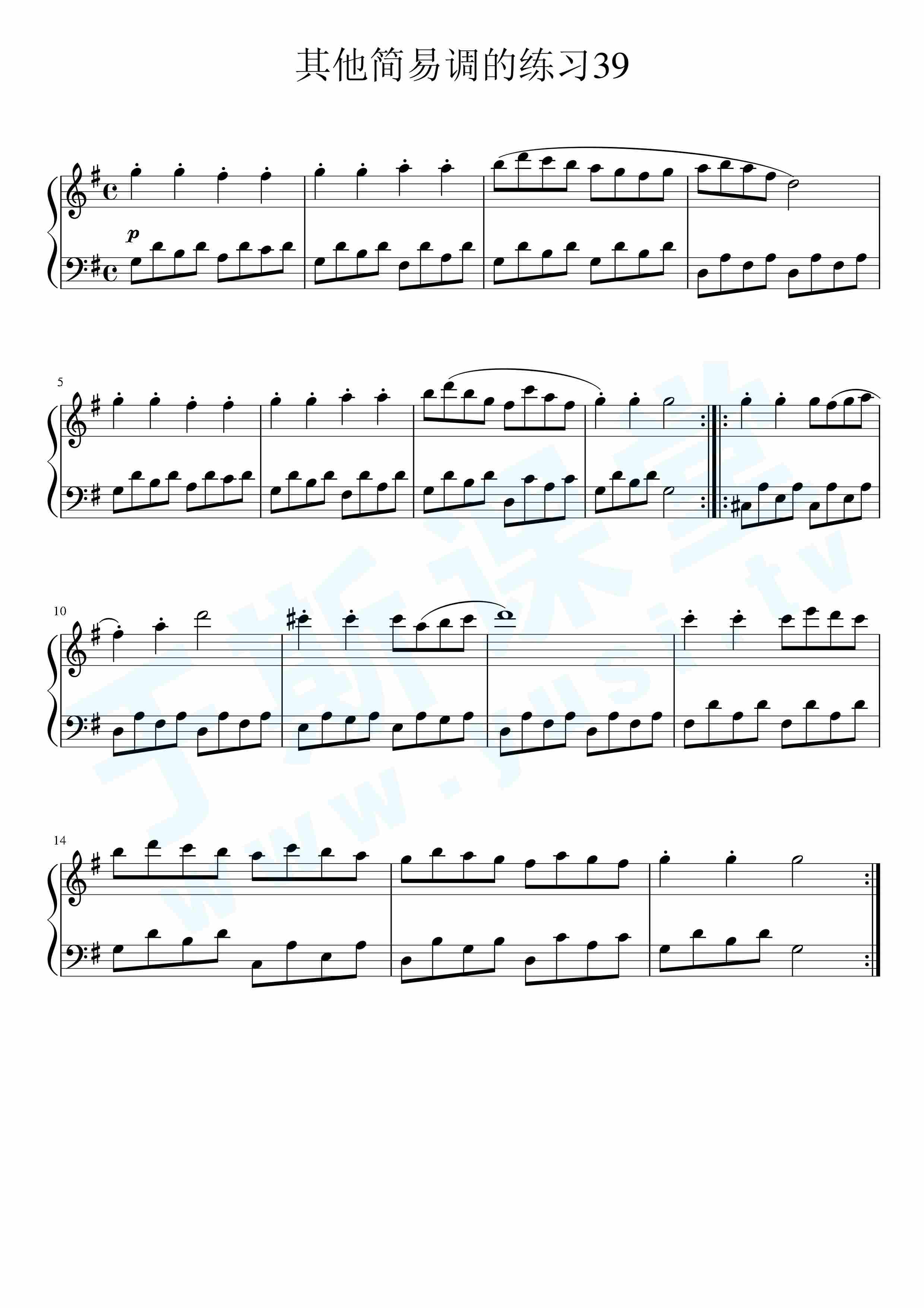 车尔尼599第32条钢琴谱图片
