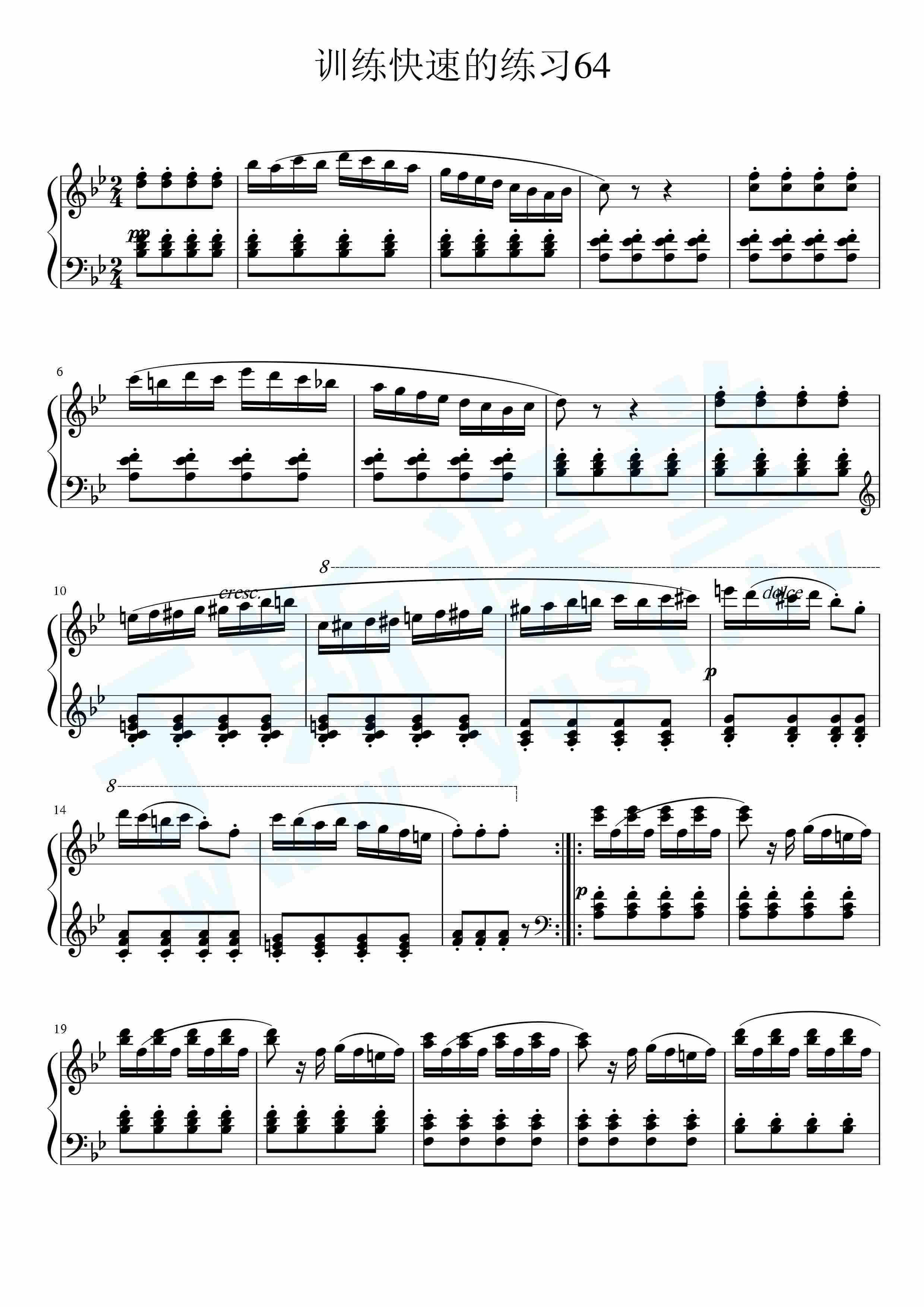 车尔尼599第63条钢琴谱图片